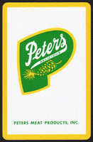 Vintage playing card PETERS MEAT PRODUCTS yellow border St Paul MN Eau Claire WI