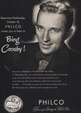 Vintage magazine ad PHILCO RADIO TIME from 1946 ABC Network picturing Bing Crosby