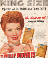 Vintage magazine ad PHILIP MORRIS KING SIZE CIGARETTES 1953 Lucille Ball pictured
