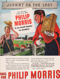 Vintage magazine ad PHILIP MORRIS cigarettes from 1946 Johnny and farmer pictured