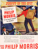 Vintage magazine ad PHILIP MORRIS cigarettes from 1947 full color Johnny picture