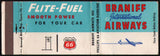 Vintage matchbook cover PHILLIPS 66 gas oil plane Braniff International Airways