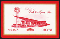 Vintage playing card PHILLIPS 66 Cole and Myers station pictured Bethany Missouri