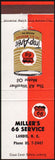 Vintage matchbook cover PHILLIPS 66 oil can pictured Millers Landis North Carolina