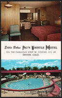 Vintage postcard Eddie Bohns PIG'N WHISTLE MOTEL pool pictured Denver Colorado unused