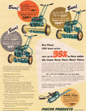 Vintage magazine ad PINCOR PRODUCTS LAWN MOWERS 1950 power mowers trimmer pictured