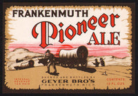 Vintage label FRANKENMUTH PIONEER ALE beer Geyer Bros Michigan IRTP unused n-mint+