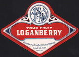 Vintage soda pop bottle label PSBW LOGANBERRY SODA Pioneer Davenport Washington