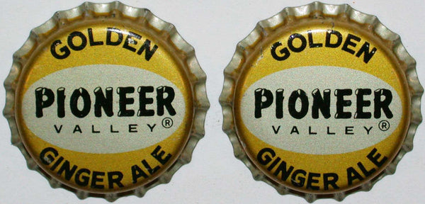 Soda pop bottle caps PIONEER VALLEY GINGER ALE Lot of 2 cork lined new old stock