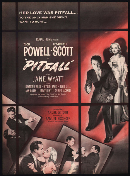 Vintage magazine ad PITFALL movie from 1948 with Dick Powell and Lizabeth Scott