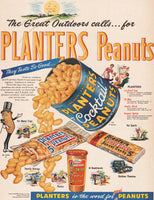 Vintage magazine ad PLANTERS PEANUTS from 1954 The Great Outdoors Mr Peanut pictured