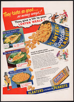 Vintage magazine ad PLANTERS Mr Peanut from 1952 tin and bar pictured Lenten Meals