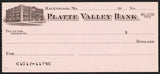 Vintage bank check PLATTE VALLEY BANK Ravenwood Missouri bank pictured n-mint+