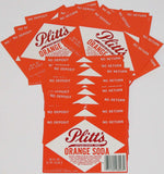 Vintage soda pop bottle labels PLITTS ORANGE SODA Lot of 50 York PA n-mint+