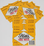 Vintage soda pop bottle labels PLITTS TONIC WATER Lot of 50 York PA n-mint+