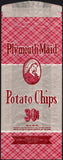 Vintage bag PLYMOUTH MAID potato chips woman pictured Plymouth Mass unused n-mint