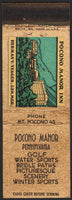 Vintage matchbook cover POCONO MANOR Herman Yeager Mgr inn pictured Pennsylvania