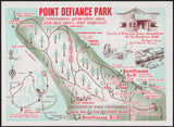 Vintage placemat POINT DEFIANCE PARK Boathouse Grill Tacoma Washington n-mint+