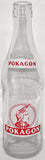 Vintage soda pop bottle POKAGON red and white indian picture 1967 Angola Indiana