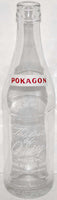 Vintage soda pop bottle POKAGON red and white indian picture 1967 Angola Indiana