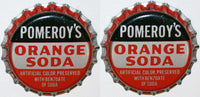 Soda pop bottle caps Lot of 100 POMEROYS ORANGE cork lined unused new old stock