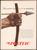 Vintage magazine ad PONTIAC AUTOMOBILES 1945 arrowhead and indian logo pictured
