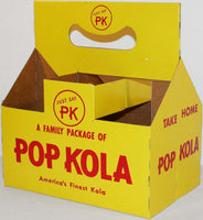 Vintage soda pop bottle carton POP KOLA Just say PK unused new old stock n-mint