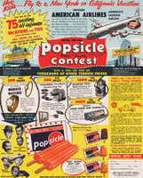 Vintage magazine ad POPSICLE CONTEST 1957 American Airlines airplane and prizes