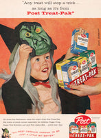 Vintage magazine ad POST CEREAL TREAT PAK 1958 Dick Sargent Halloween artwork