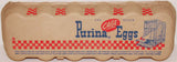 Vintage carton PURINA CAGE EGGS checkerboard logo chicken unused new old stock