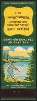 Vintage matchbook cover PURITAN CAFE boy fishing pictured from Willmar Minnesota