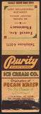 Vintage matchbook cover PURITY ICE CREAM CO Pecan Krisp Forest Ave Pharmacy