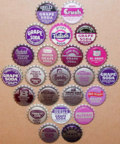 Vintage soda pop bottle caps PURPLE COLORS Lot of 23 different new old stock