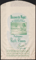 Vintage bag PUTNAMS BATH BLOOM woman bathing Monroe Chemical Quincy ILL n-mint