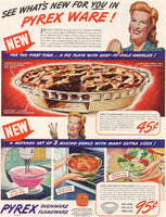 Vintage magazine ad PYREX WARE 1942 ovenware and flameware Corning Glass Works