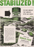 Vintage magazine ad QUAKER STATE Quadrolube from 1947 huge can and automobiles