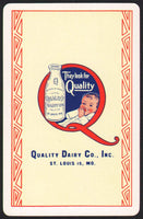 Vintage playing card QUALITY DAIRY CO baby and bottle pictured St Louis Missouri