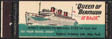 Vintage matchbook cover QUEEN OF BERMUDA full length ship Furness Line New York