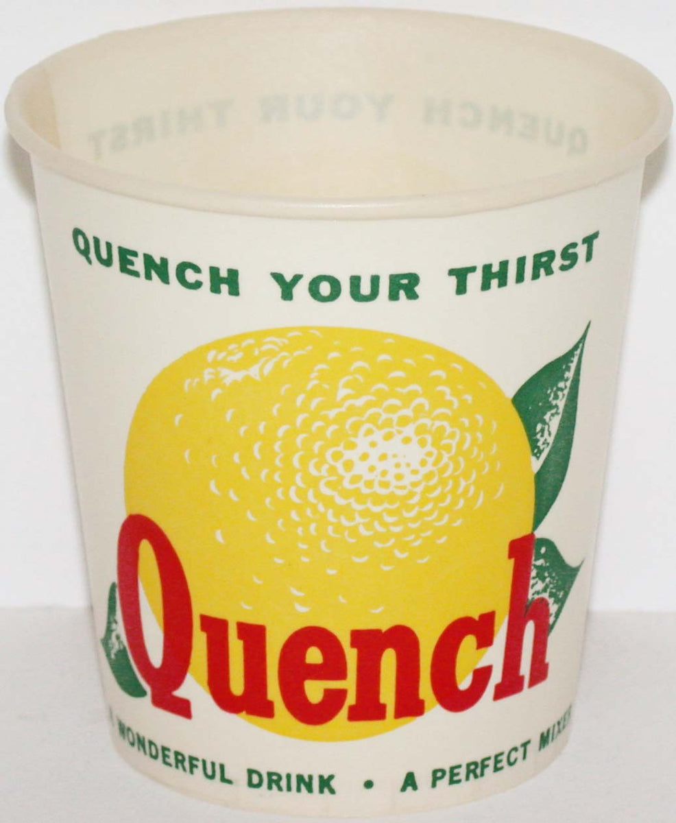 Vintage paper cup QUENCH soda pop A Wonderful Drink 4oz new old stock ...
