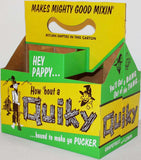 Vintage soda pop bottle carton QUIKY hillbilly picture unused new old stock Rare