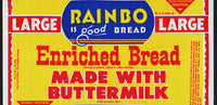 Vintage bread wrapper RAINBO LARGE Buttermilk Beaumont Texas new old stock n-mint