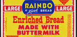 Vintage bread wrapper RAINBO LARGE Buttermilk Beaumont Texas new old stock n-mint