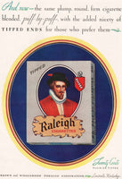 Vintage magazine ad RALEIGH CIGARETTES from 1929 pack pictured Brown Williamson
