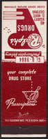 Vintage matchbook cover RALPHS DRUGS mortar and pestle El Monte California