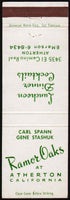 Vintage matchbook cover RAMOR OAKS Carl Spann Gene Stashuk Atherton California