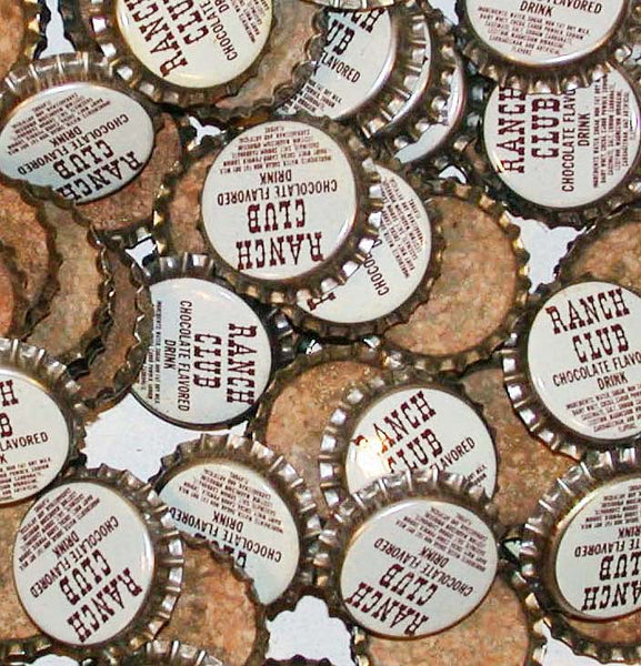 Soda pop bottle caps Lot of 12 RANCH CLUB CHOCOLATE cork lined new old stock