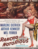 Vintage magazine ad RANCHO NOTORIOUS movie from 1952 full color Marlene Dietrich