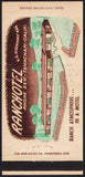 Vintage matchbook cover RANCHOTEL Highway 466 full length picture Tehachapi California