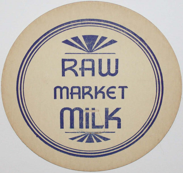 Vintage milk bottle cap RAW MARKET MILK large size unused new old stock n-mint