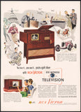 Vintage magazine ad RCA VICTOR TELEVISIONS 1948 featuring TV stereo console